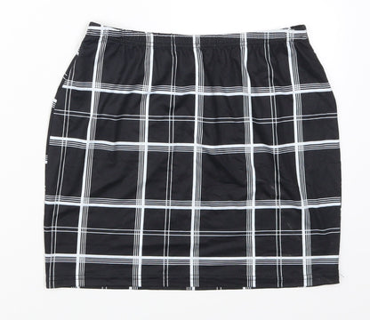 iShein Womens Black Check  Maxi Skirt Size M