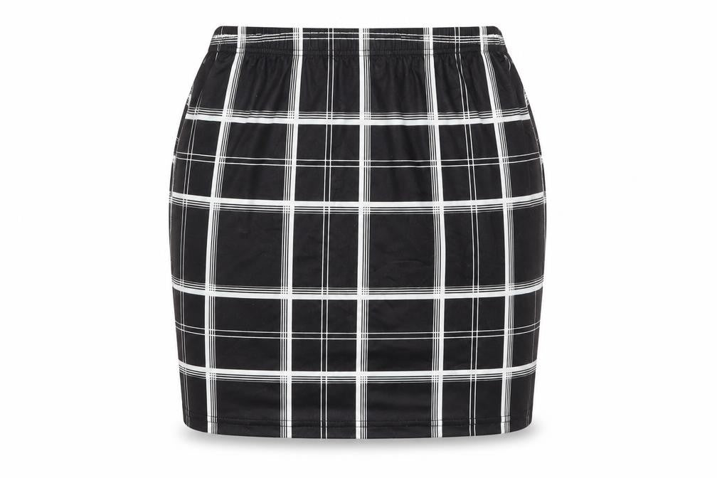 SHEIN iShein Womens Black Check  Maxi Skirt Size M
