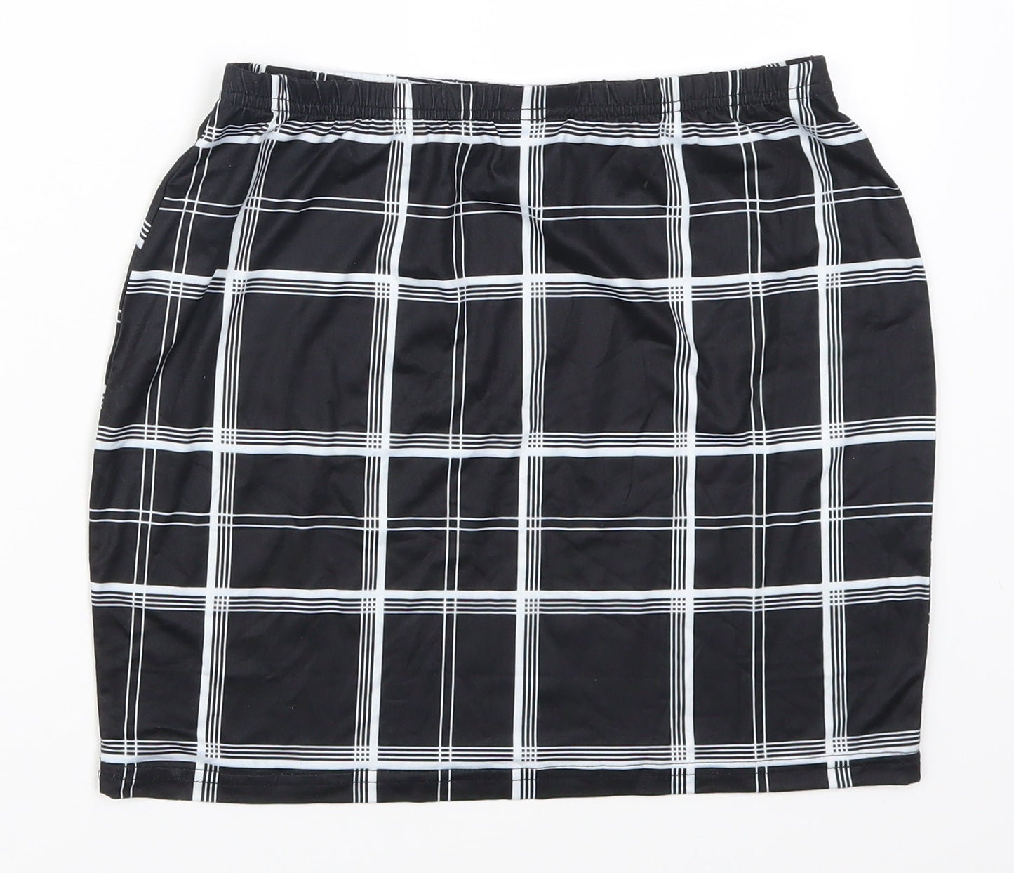 iShein Womens Black Check  Maxi Skirt Size M