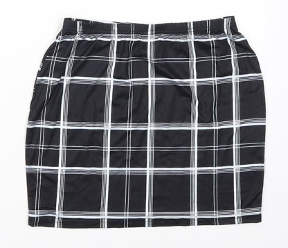 iShein Womens Black Check  Maxi Skirt Size M