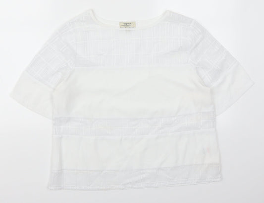 Womens UK Size 12 Papaya White Basic T-Shirt