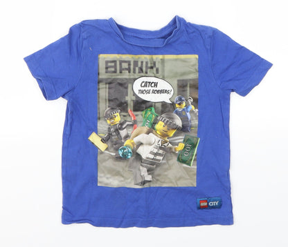 LEGO Boys Blue   Basic T-Shirt Size 4-5 Years  - Lego Catch Those Robbers