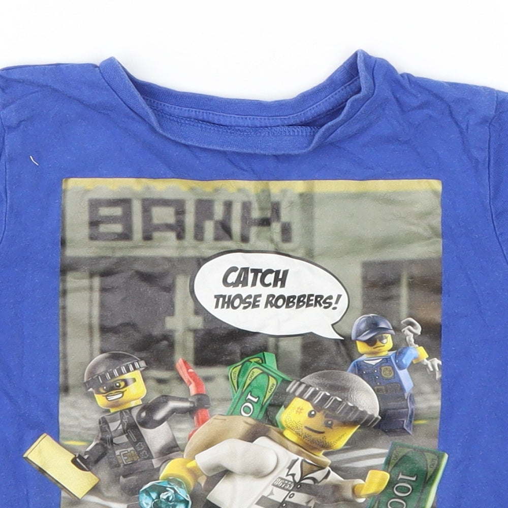 LEGO Boys Blue   Basic T-Shirt Size 4-5 Years  - Lego Catch Those Robbers