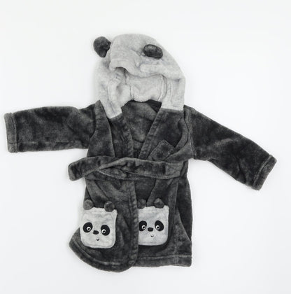 George Girls Grey Solid  Kaftan Robe Size 3-6 Months  - Panda