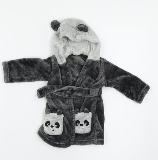 George Girls Grey Solid  Kaftan Robe Size 3-6 Months  - Panda