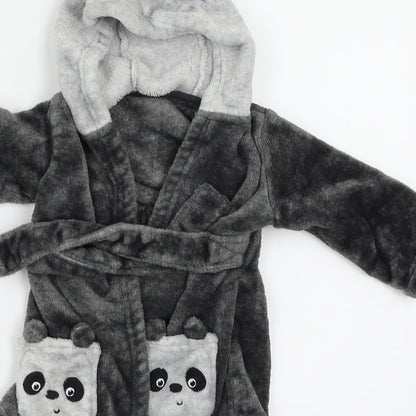 George Girls Grey Solid  Kaftan Robe Size 3-6 Months  - Panda