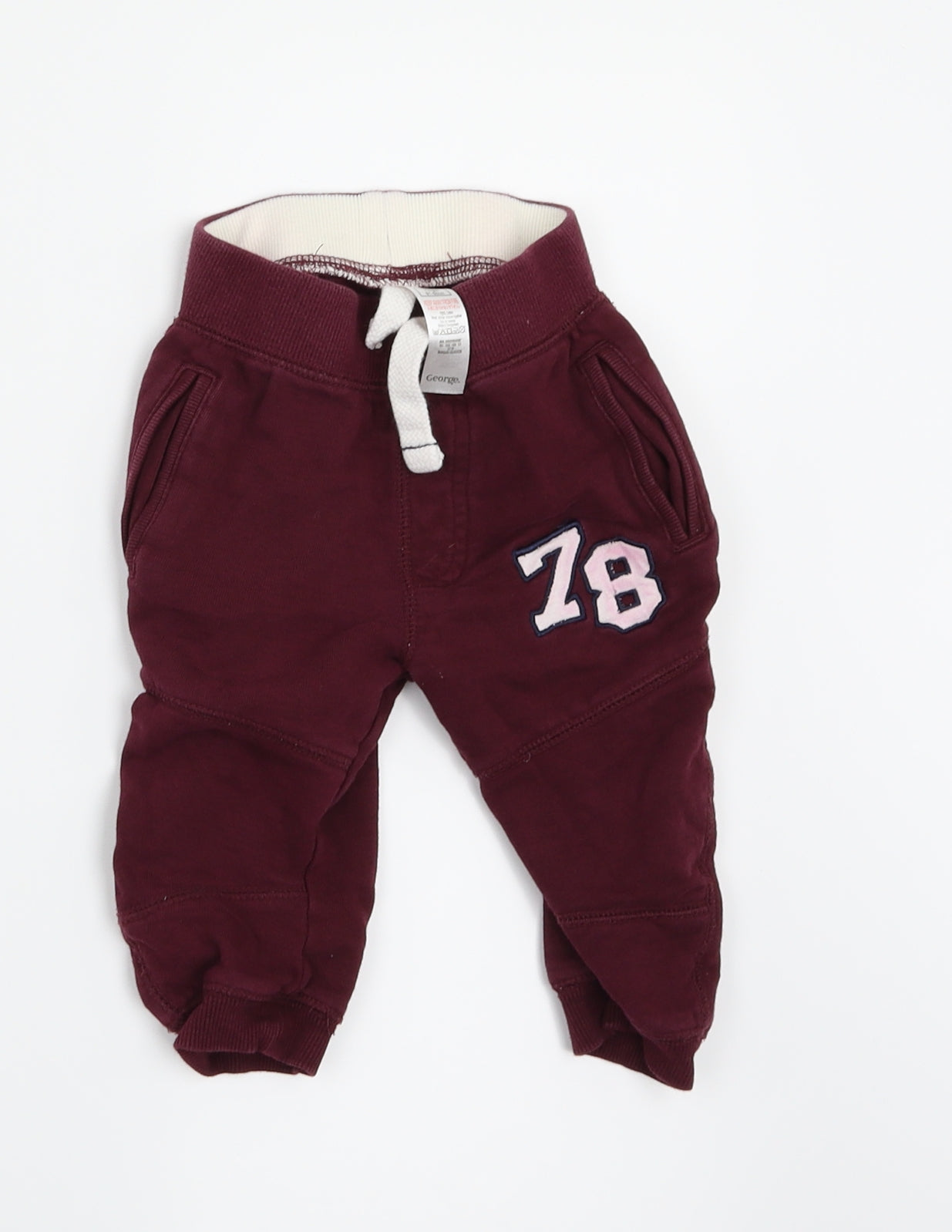 George Girls Purple   Jogger Trousers Size 0-3 Months