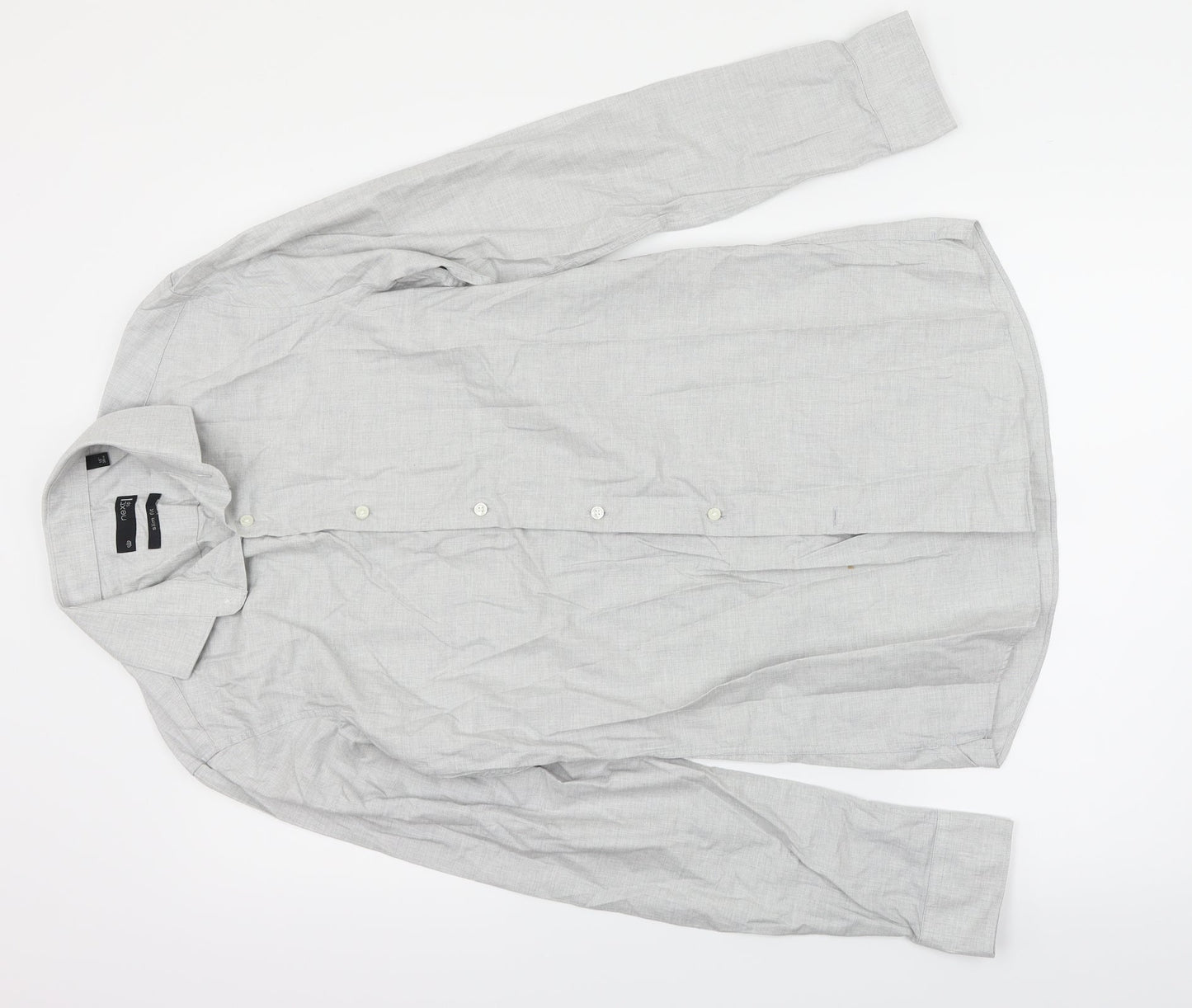 Mens UK Size M NEXT Grey  Button-Up Long Sleeve Casual Shirt