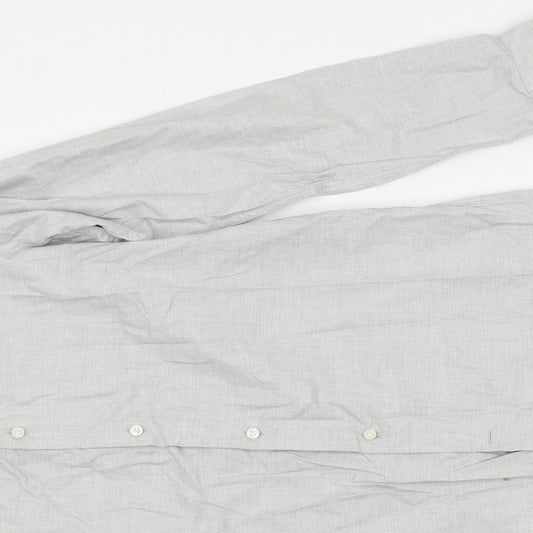 Mens UK Size M NEXT Grey  Button-Up Long Sleeve Casual Shirt