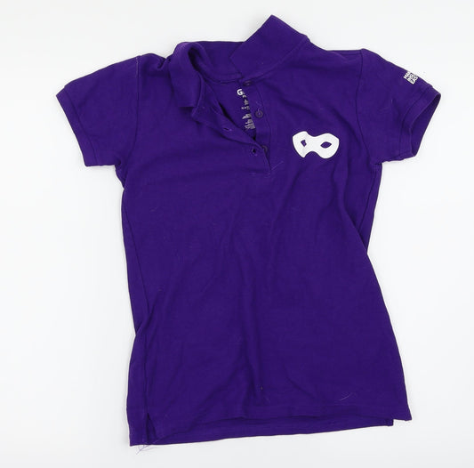 Womens UK Size S Gildan Purple Basic Polo