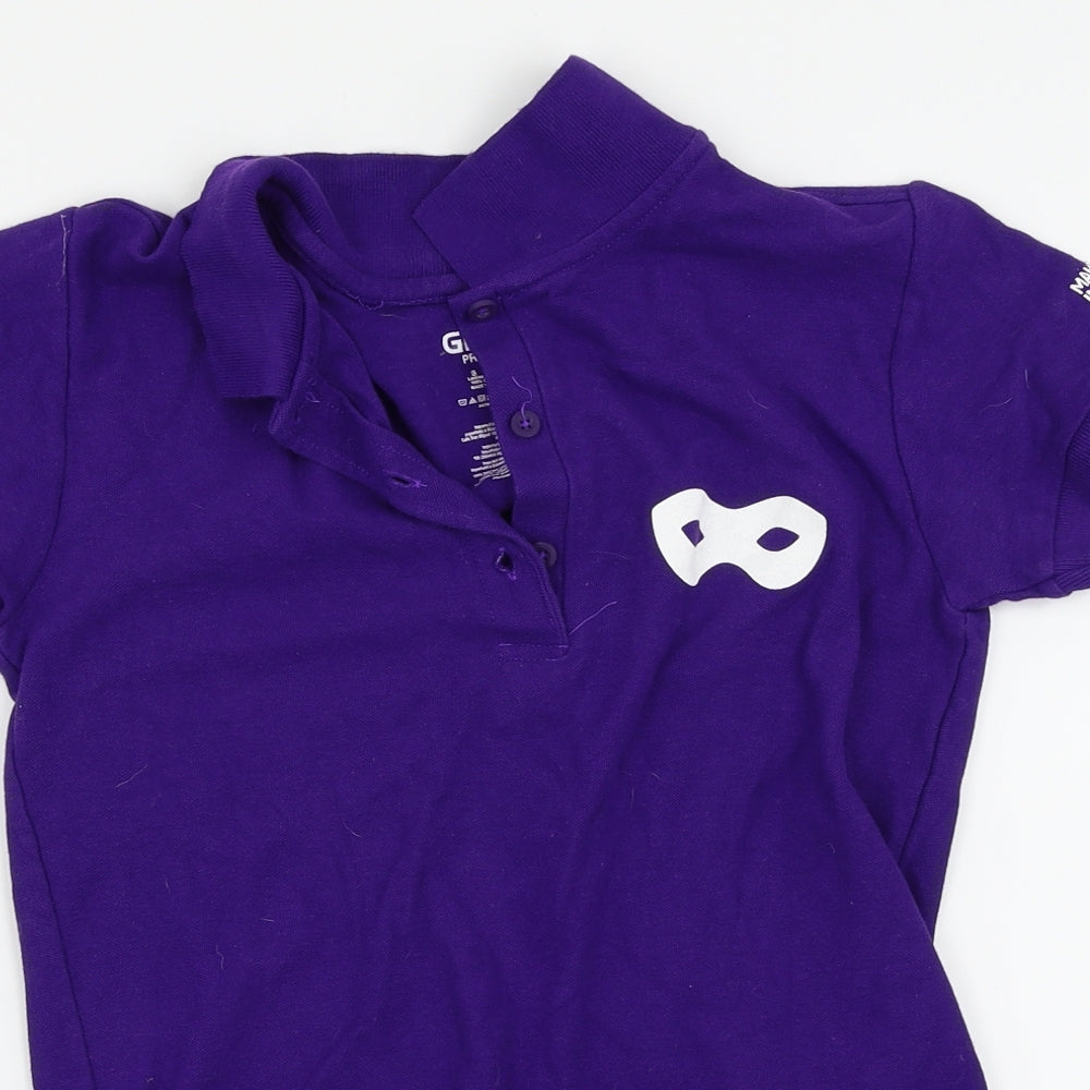 Womens UK Size S Gildan Purple Basic Polo