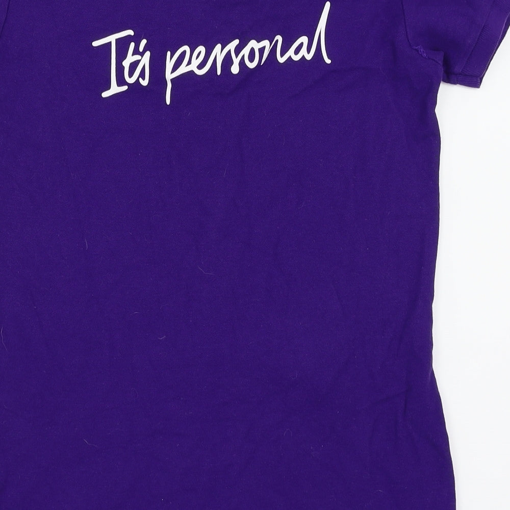 Womens UK Size S Gildan Purple Basic Polo