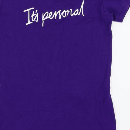 Womens UK Size S Gildan Purple Basic Polo