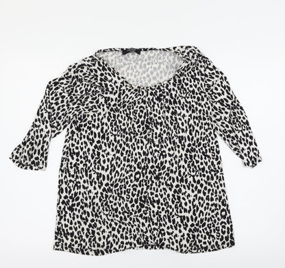 Womens UK Size 12 Moda Multicoloured Basic Blouse