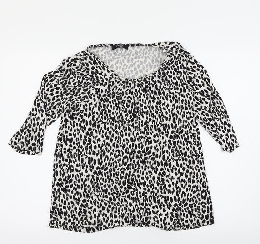 Womens UK Size 12 Moda Multicoloured Basic Blouse