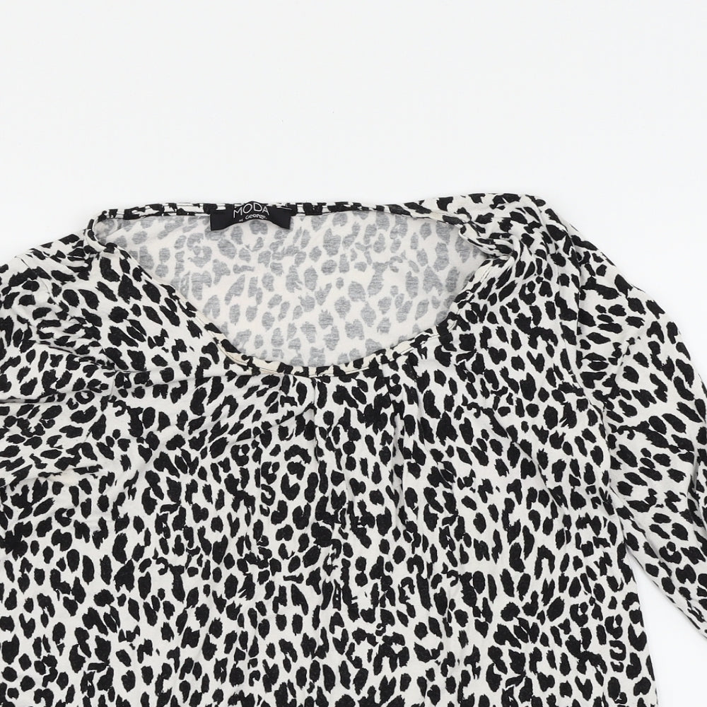 Womens UK Size 12 Moda Multicoloured Basic Blouse
