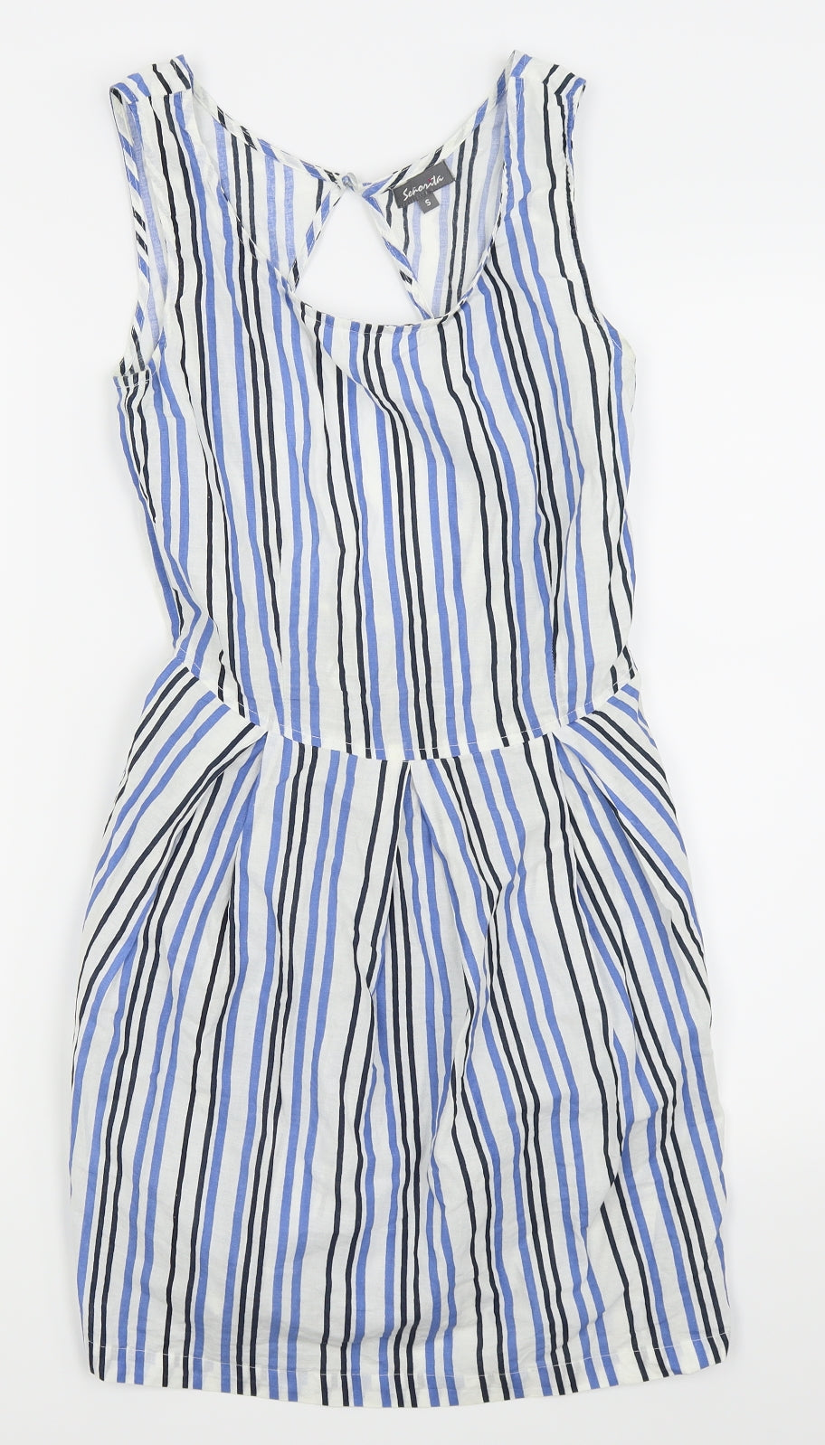 senorita Womens White Striped  Fit & Flare  Size S