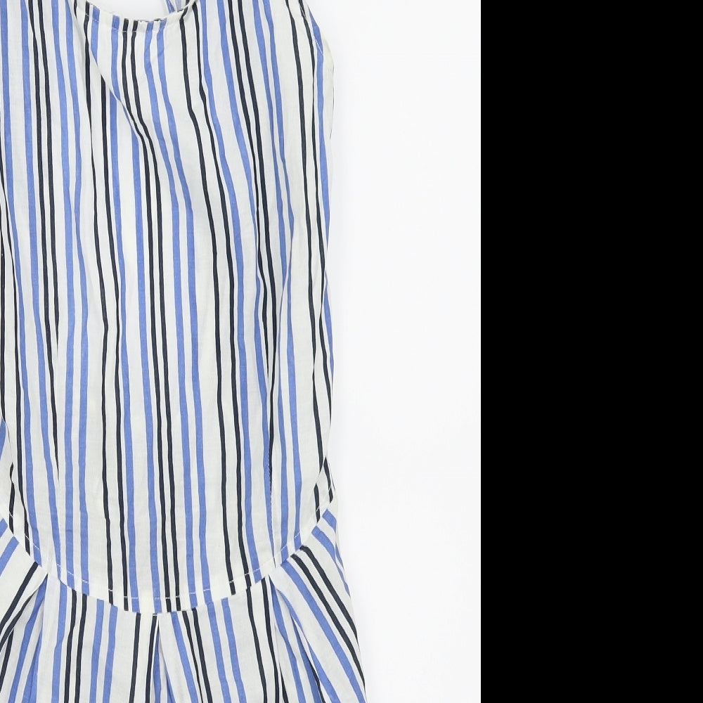 senorita Womens White Striped  Fit & Flare  Size S