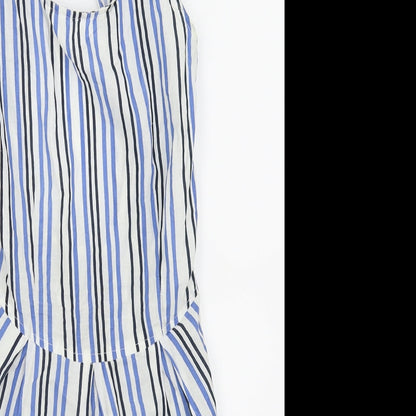 senorita Womens White Striped  Fit & Flare  Size S