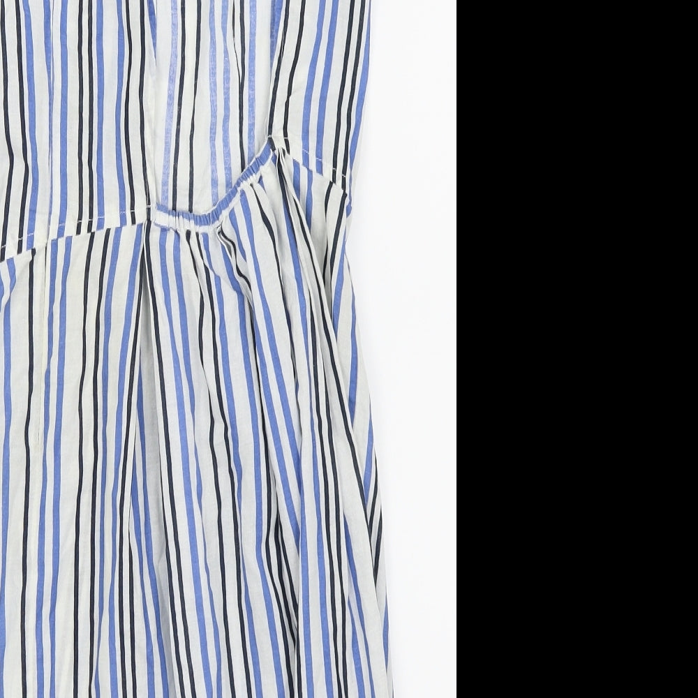 senorita Womens White Striped  Fit & Flare  Size S