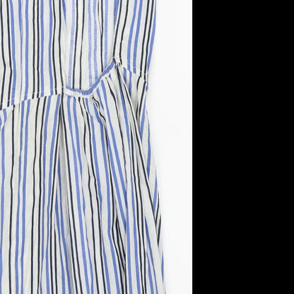 senorita Womens White Striped  Fit & Flare  Size S