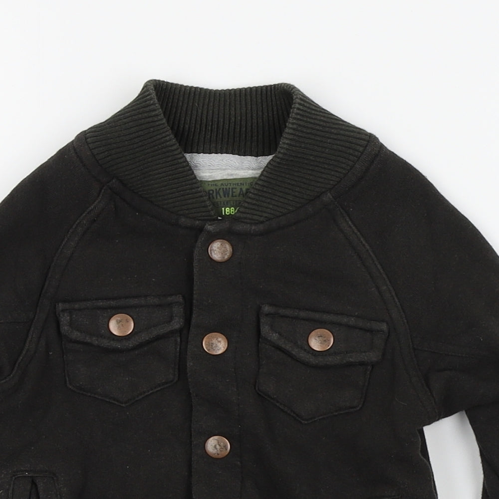 worwear & co Boys Black   Pullover Jumper Size 18-24 Months  - button up jackets