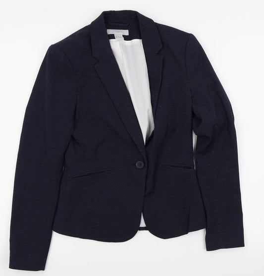 H&M Womens Black Polka Dot  Jacket Blazer Size 6