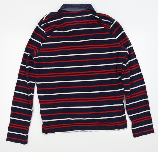 Easy Mens Blue Spotted   Polo Size L