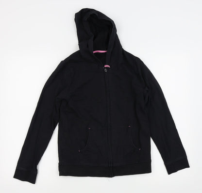 Asda George Girls Black   Full Zip Jumper Size 12-13 Years