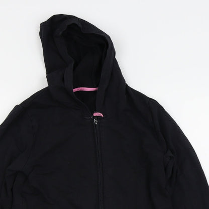 Asda George Girls Black   Full Zip Jumper Size 12-13 Years