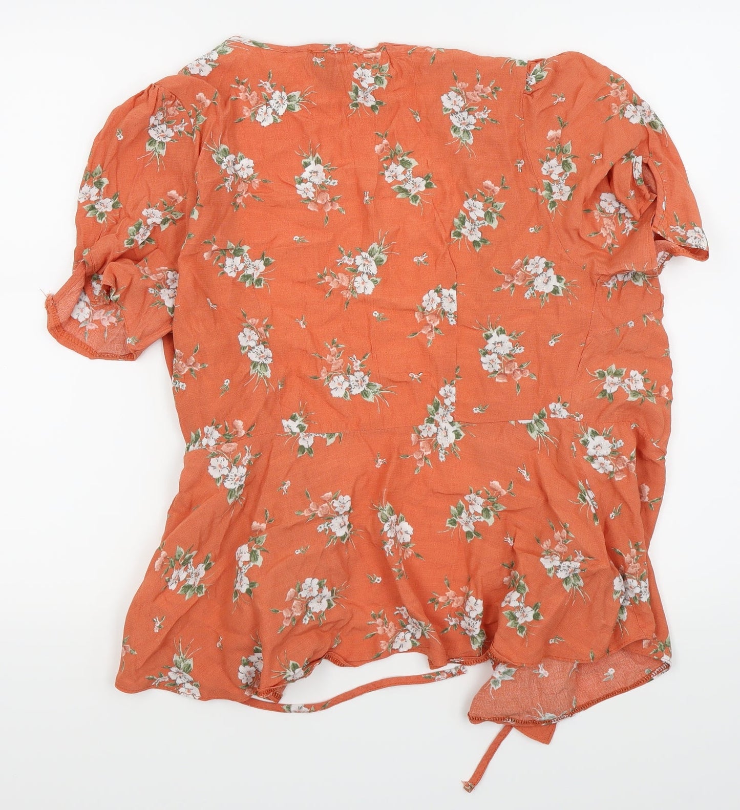 Womens UK Size 14 Newlook Orange Basic T-Shirt