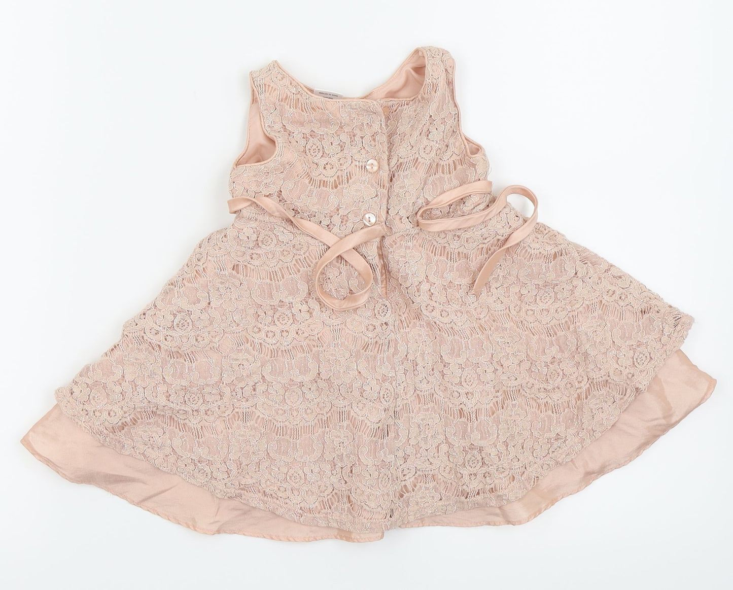 Bloome Girls Pink Floral  Fit & Flare  Size 24 Months