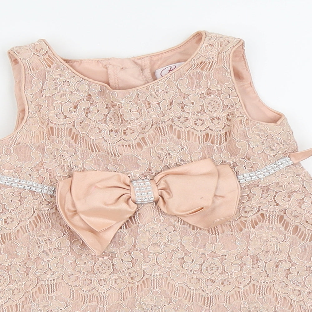 Bloome Girls Pink Floral  Fit & Flare  Size 24 Months