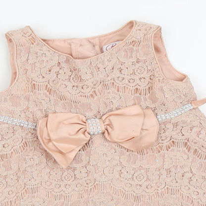 Bloome Girls Pink Floral  Fit & Flare  Size 24 Months