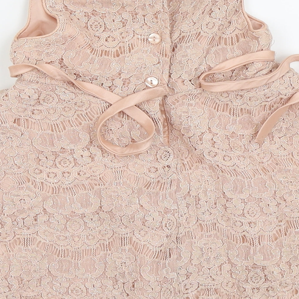 Bloome Girls Pink Floral  Fit & Flare  Size 24 Months