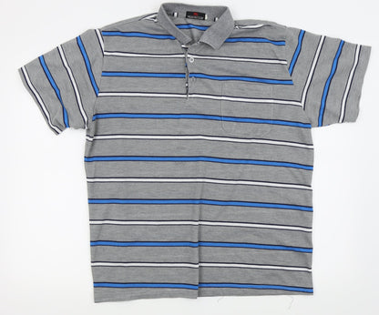 fight the wolf Mens Grey Striped   Polo Size XL