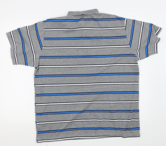 fight the wolf Mens Grey Striped   Polo Size XL