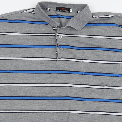 fight the wolf Mens Grey Striped   Polo Size XL