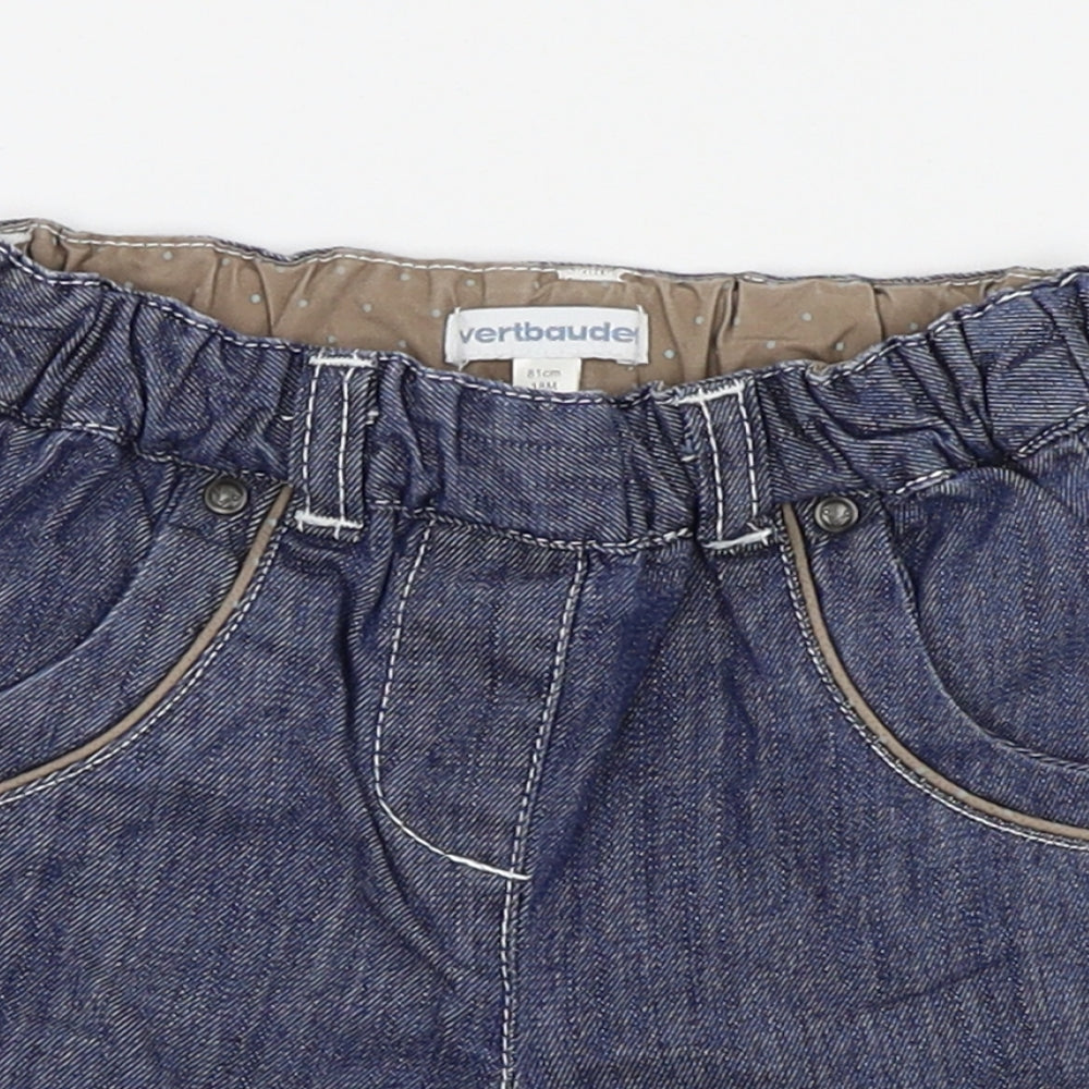 Vertbaudet Girls Blue   Capri Trousers Size 18 Months  - shorts