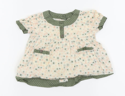pre worn Girls White   Fit & Flare  Size 9-12 Months