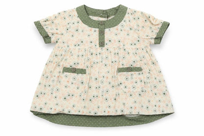 Front view of pre worn girls’ white fit & flare, size 9-12, months
