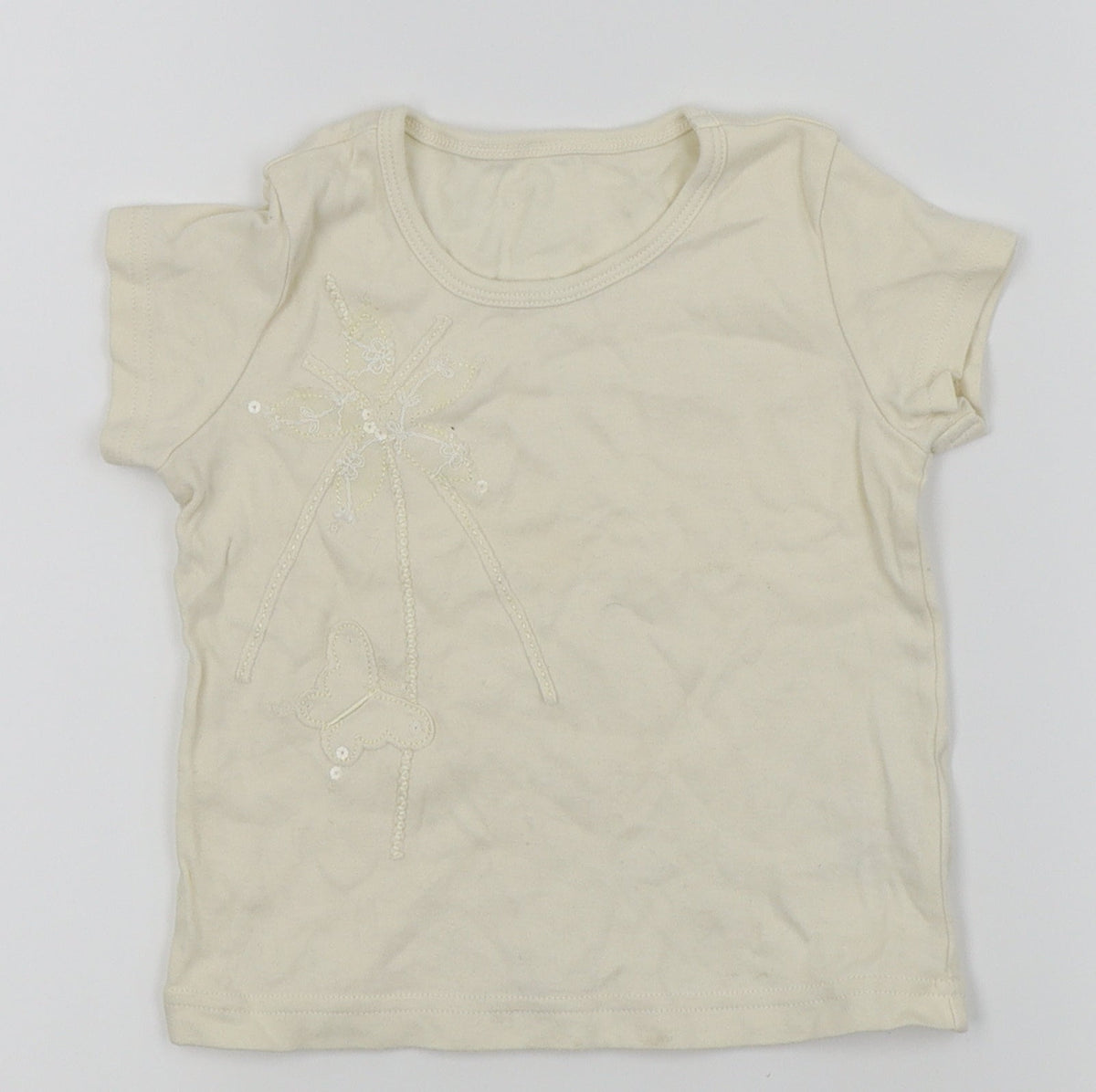 Marks & Spencer Girls White   Basic T-Shirt Size 6 Years