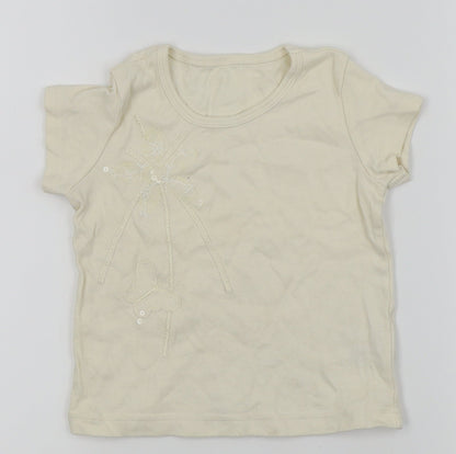 Marks & Spencer Girls White   Basic T-Shirt Size 6 Years