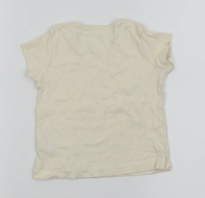 Marks & Spencer Girls White   Basic T-Shirt Size 6 Years