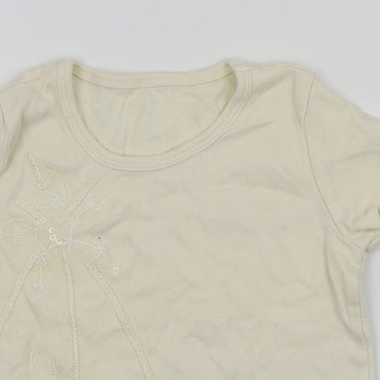 Marks & Spencer Girls White   Basic T-Shirt Size 6 Years