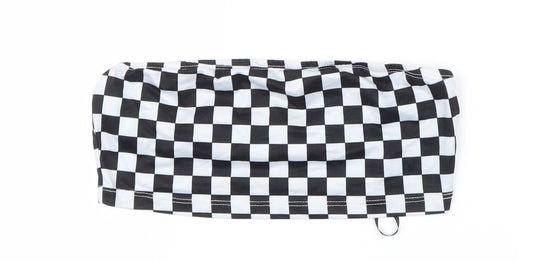 SheIn Womens Black Check  Basic T-Shirt Size 6  - Tube top