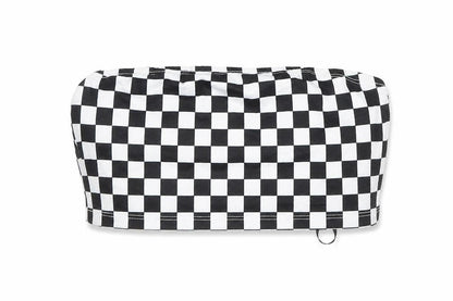 SHEIN Womens Black Check  Basic T-Shirt Size 6  - Tube top