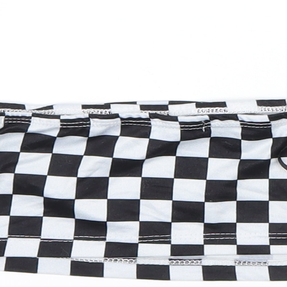 SheIn Womens Black Check  Basic T-Shirt Size 6  - Tube top