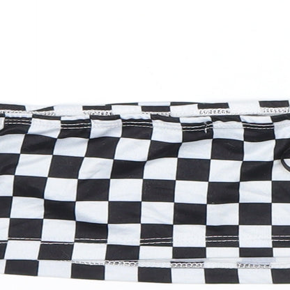 SheIn Womens Black Check  Basic T-Shirt Size 6  - Tube top