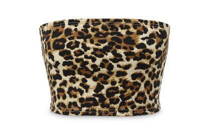 SHEIN Womens Brown Animal Print  Basic T-Shirt Size 6  - Tube top